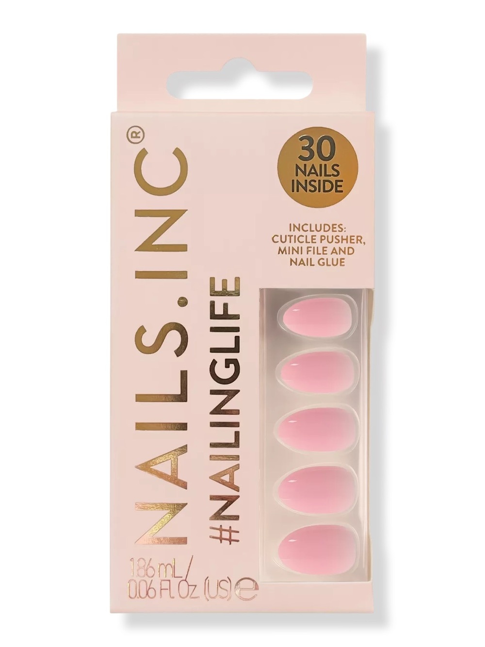 Nails Inc. Totally Taylor Classic Pink Press-On Nails - BRAND NEW!!  beauty fake